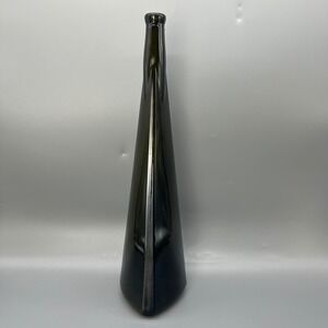 Vintage‎ Glass Bottle 3 Sided Olive Green MCM Wine Large 19" Numbered Made Italy